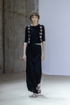 SWAYING/KNIT crochet patchwork vest SW24RE1T03 black
